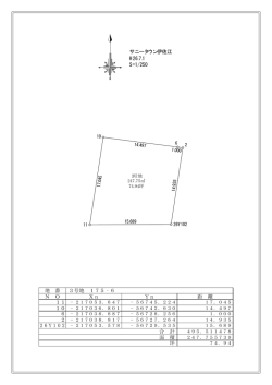 地 番 3号地 175‐6 N O Xn Yn 距 離 合 計 面 積 坪 サニータウン伊佐