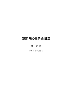 演習 場の量子論 :訂正