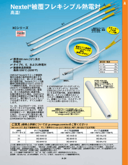 Nextel&reg;被覆フレキシブル熱電対