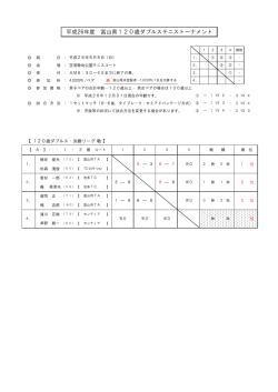 富山県100歳ダブルステニストーナメント