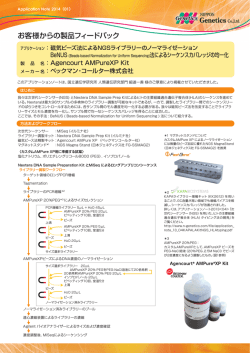 磁気ビーズ法によるNGSライブラリーのノーマライゼーション BeNUS