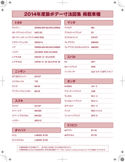 2014年度版ボデー寸法図集 掲載車種