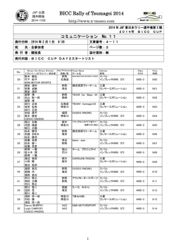 BICC Rally of Tsumagoi 2014