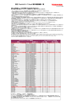 東芝 FlashAirカード Class6 動作確認機器一覧