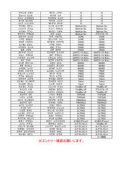 ※エントリー確認お願いします。