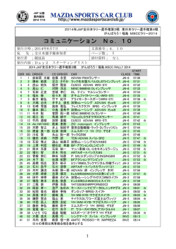 DAY2 スタートリスト - RallyStream