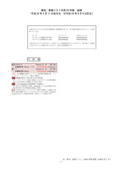 薬効・薬価リスト平成 26 年版 追補 （平成 26 年 4 月 17 日告示分