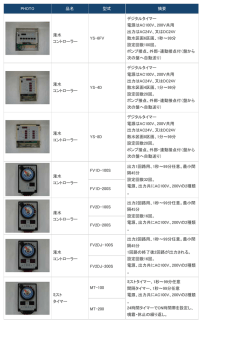 PHOTO 品名 型式 摘要 潅水 コントローラー YS