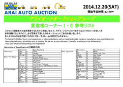 重建機コーナーⅠ・Ⅱ参考リストのご案内