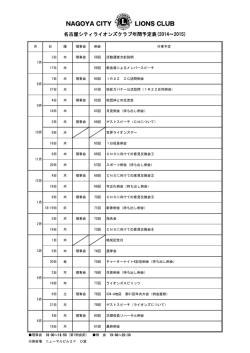 2014年～2015年 - 名古屋シティライオンズクラブ