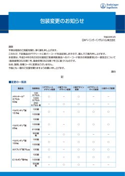 メキシチールカプセル50mg包装変更のお知らせ