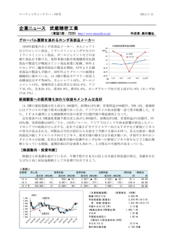 企業ニュース 武蔵精密工業