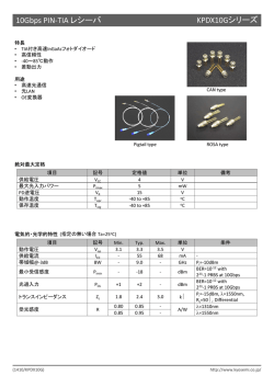10Gbps PIN-TIA レシーバ KPDX10Gシリーズ