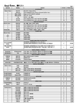 サウンドグルーヴ音響機材リスト