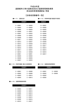 平成26年度 道路維持工事の道路巡回及び道路管理補助業務 担当技術
