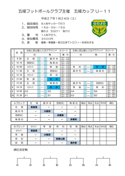 五條フットボールクラブ主催 五條カップ U－11