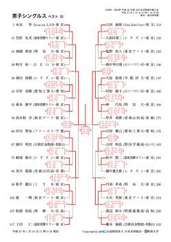 男子シングルスベスト 32