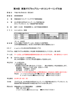 第26回 東海クラブカップリレーオリエンテーリング大会