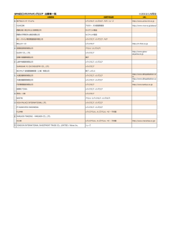 SPA化ビジネスマッチングエリア 出展者一覧 ※2015/1/6現在