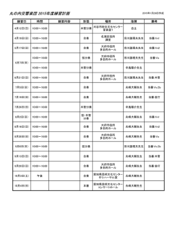 丸の内交響楽団 2015年度練習計画