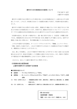 都市ガスの付臭剤成分の変更について