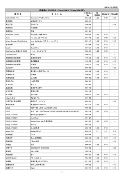 （2014/12/25付） 歌 手 名 タ イ ト ル リクエスト No. PD 100HD PDAMⅤ