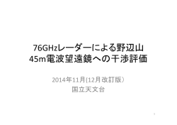 76GHzレーダーによる野辺山45m電波望遠鏡への干渉評価