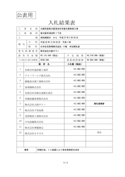 公表用 入札結果表 - 日本住宅管理株式会社