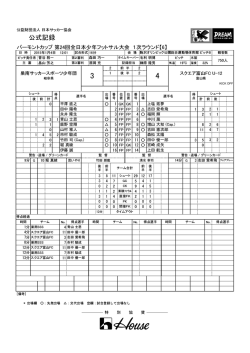 公式記録 - 日本サッカー協会