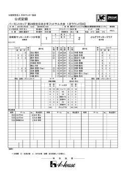 公式記録 - 日本サッカー協会