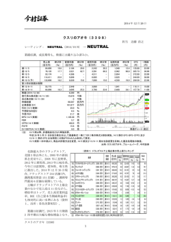 アナリストレポート：クスリのアオキ
