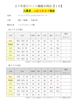 27年度ピコット親睦月例会【1月】