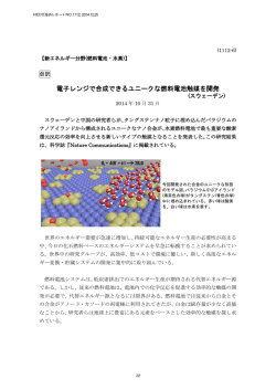 電子レンジで合成できるユニークな燃料電池触媒を開発