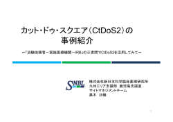 カット・ドゥ・スクエア（CtDoS2）の 事例紹介