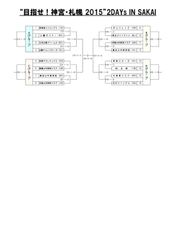 &ldquo;目指せ！神宮・札幌 2015&rdquo;2DAYs IN SAKAI