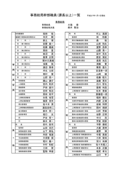 事務総局幹部職員（課長以上）一覧 平成27年1月1日現在
