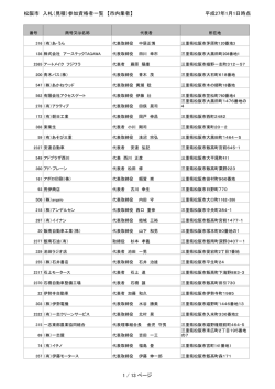 松阪市 入札（見積）参加資格者一覧 【市内業者】 平成27年1月1日時点 1