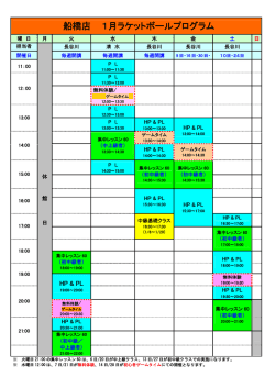 ティップネス船橋店 平成27年1月スケジュール