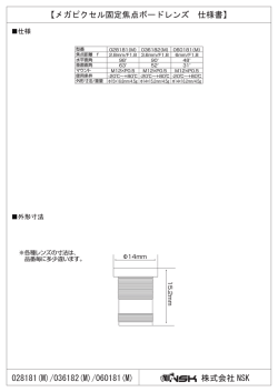 028181(M)/036182(M)/060181(M) 【メガピクセル固定焦点