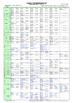 大阪医科大学附属病院診療担当表