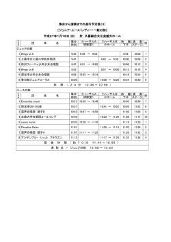 集合から演奏までの進行予定表（3） ［ジュニア・ユース・レディー・一般の