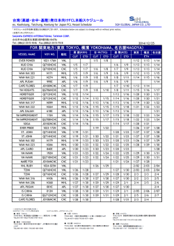 高雄・台中・基隆・桃園発FCL本船スケジュール