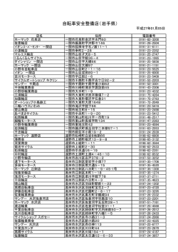 自転車安全整備店（岩手県）