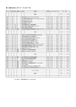 第18回M＆Bオンステージ タイムテーブル
