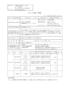 リコール届出一覧表