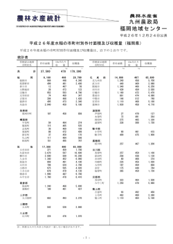 平成26年産水稲の市町村別作付面積及び収穫量（福岡県）（PDF：207KB）