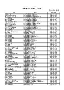 自転車安全整備店（三重県）