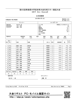 第65回青森県中学校体育大会冬季スキー競技大会