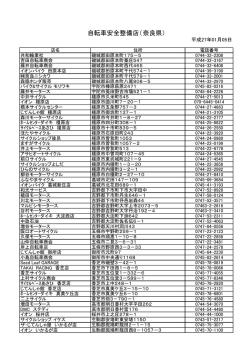 自転車安全整備店（奈良県）