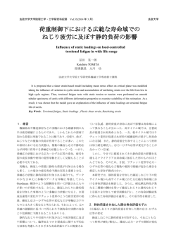 荷重制御下における広範な寿命域での ねじり疲労に及ぼす静的負荷の